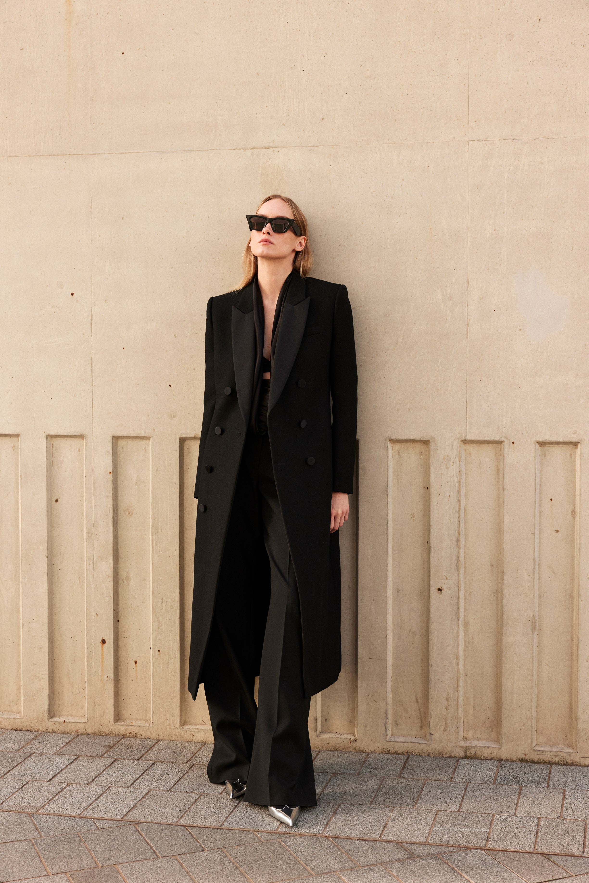 tuxedo coat dress
