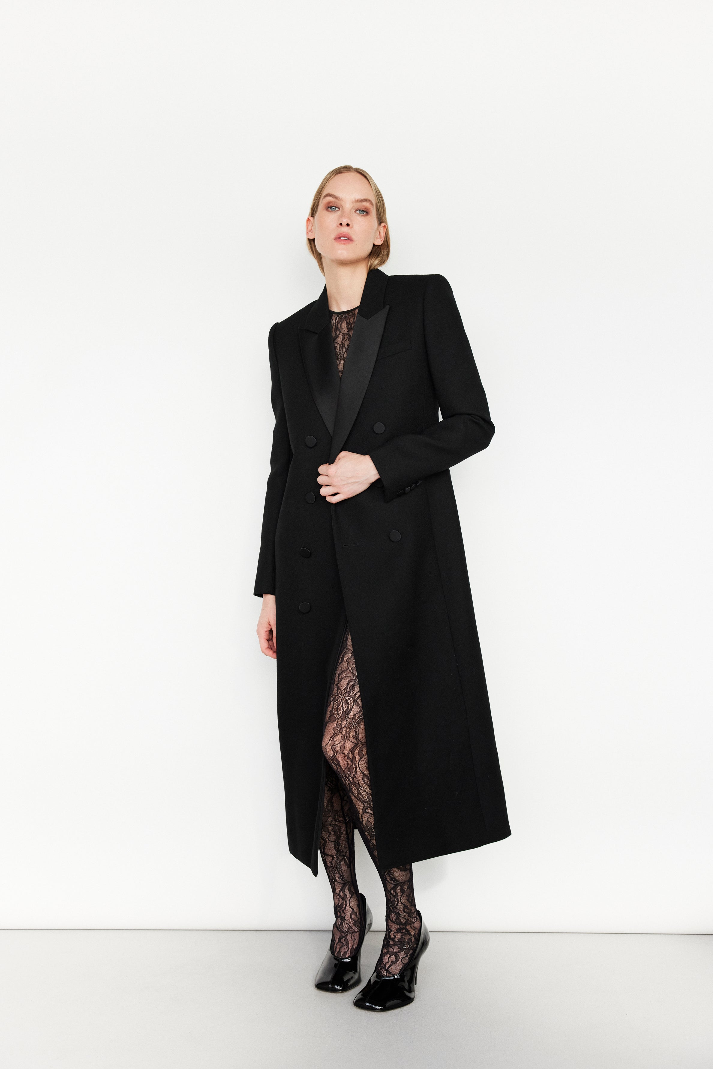tuxedo coat dress