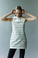 text print mini dress