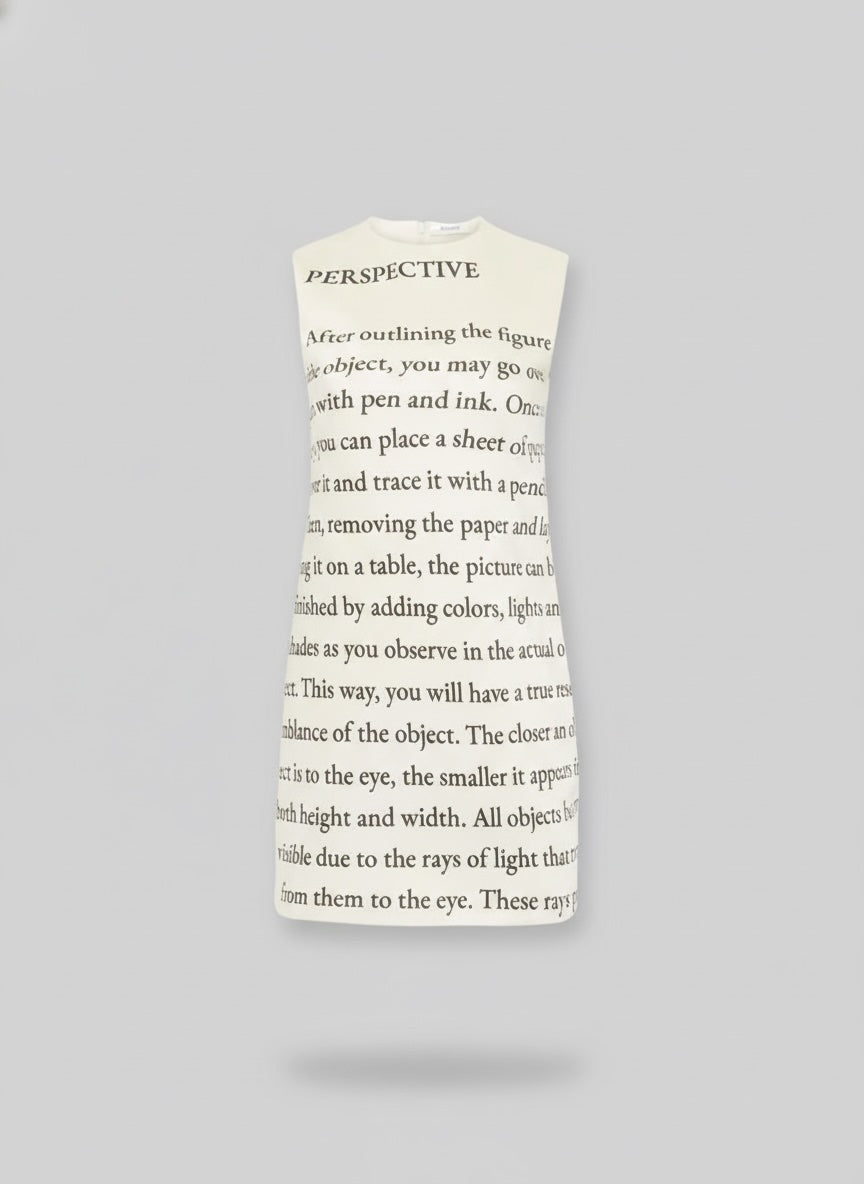 text print mini dress