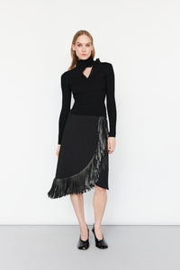 leather fringe skirt