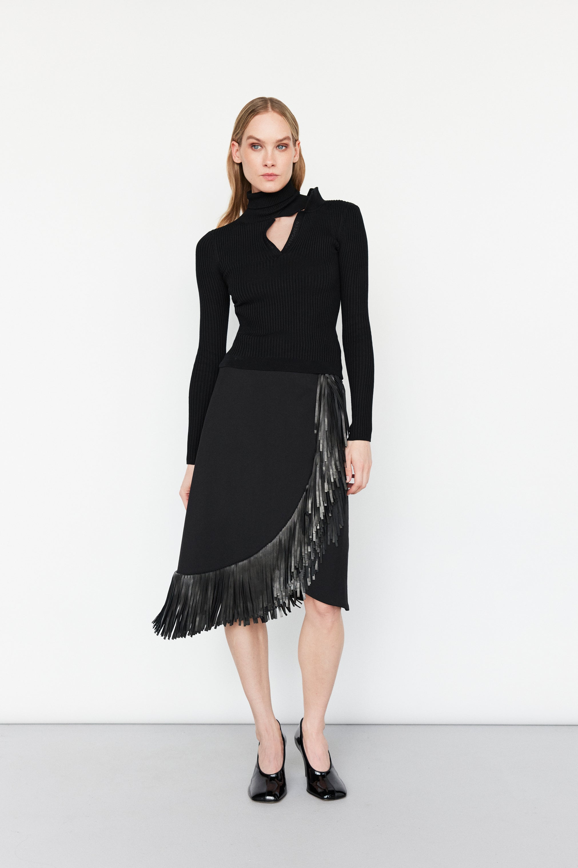leather fringe skirt