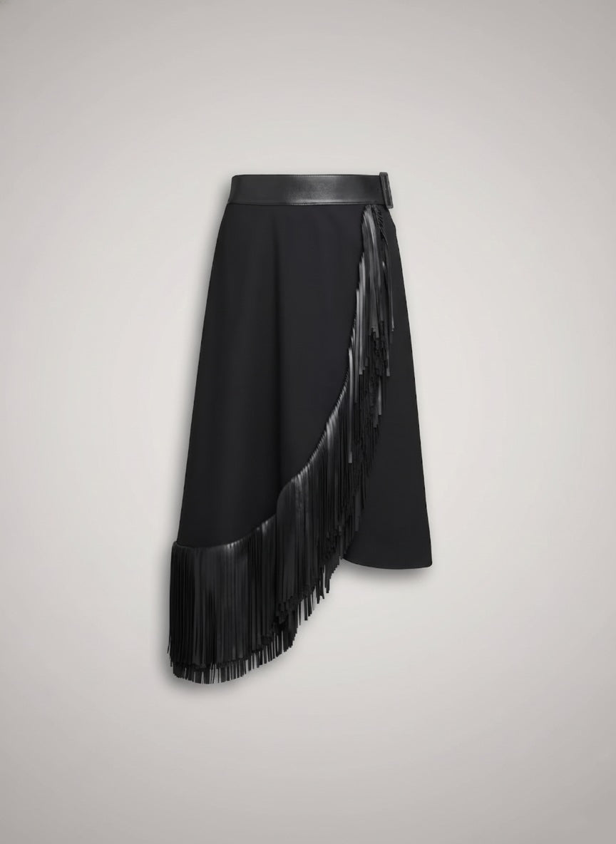 leather fringe skirt