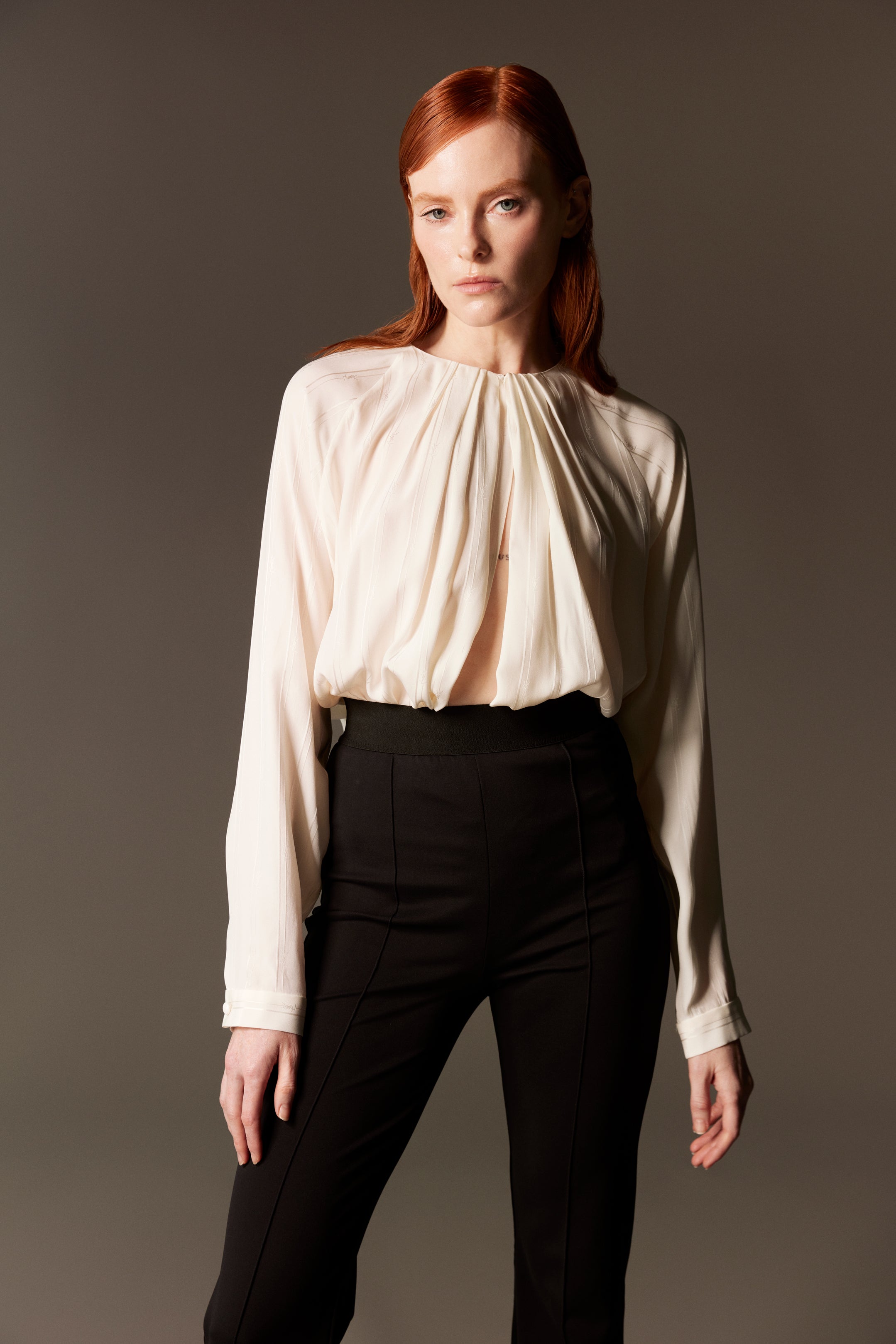 logo silk blouse