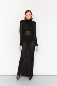 sheer jersey gown