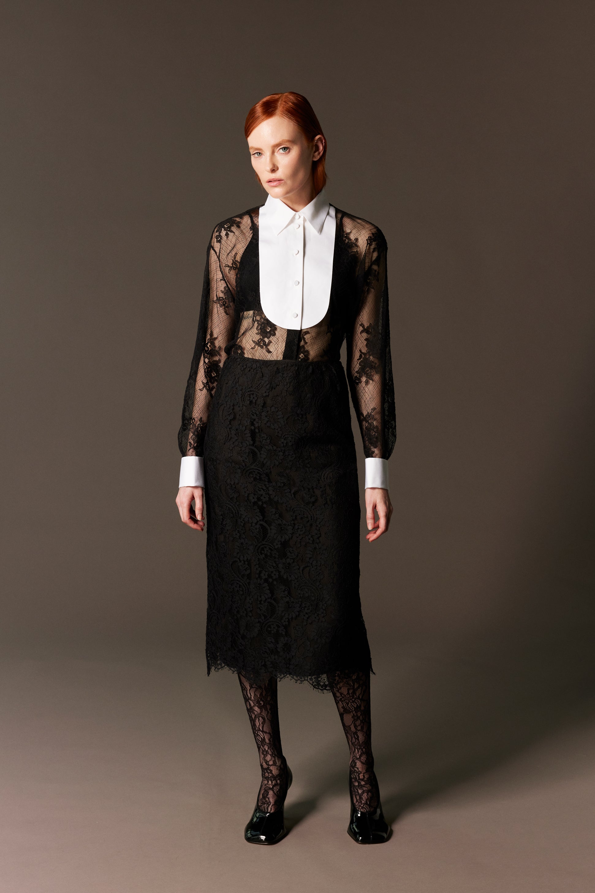 lace skirt with monogram