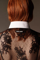 lace shirt with cotton bib