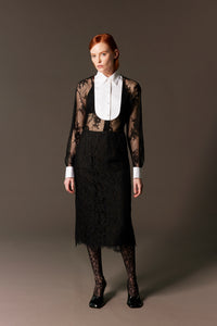 lace shirt with cotton bib