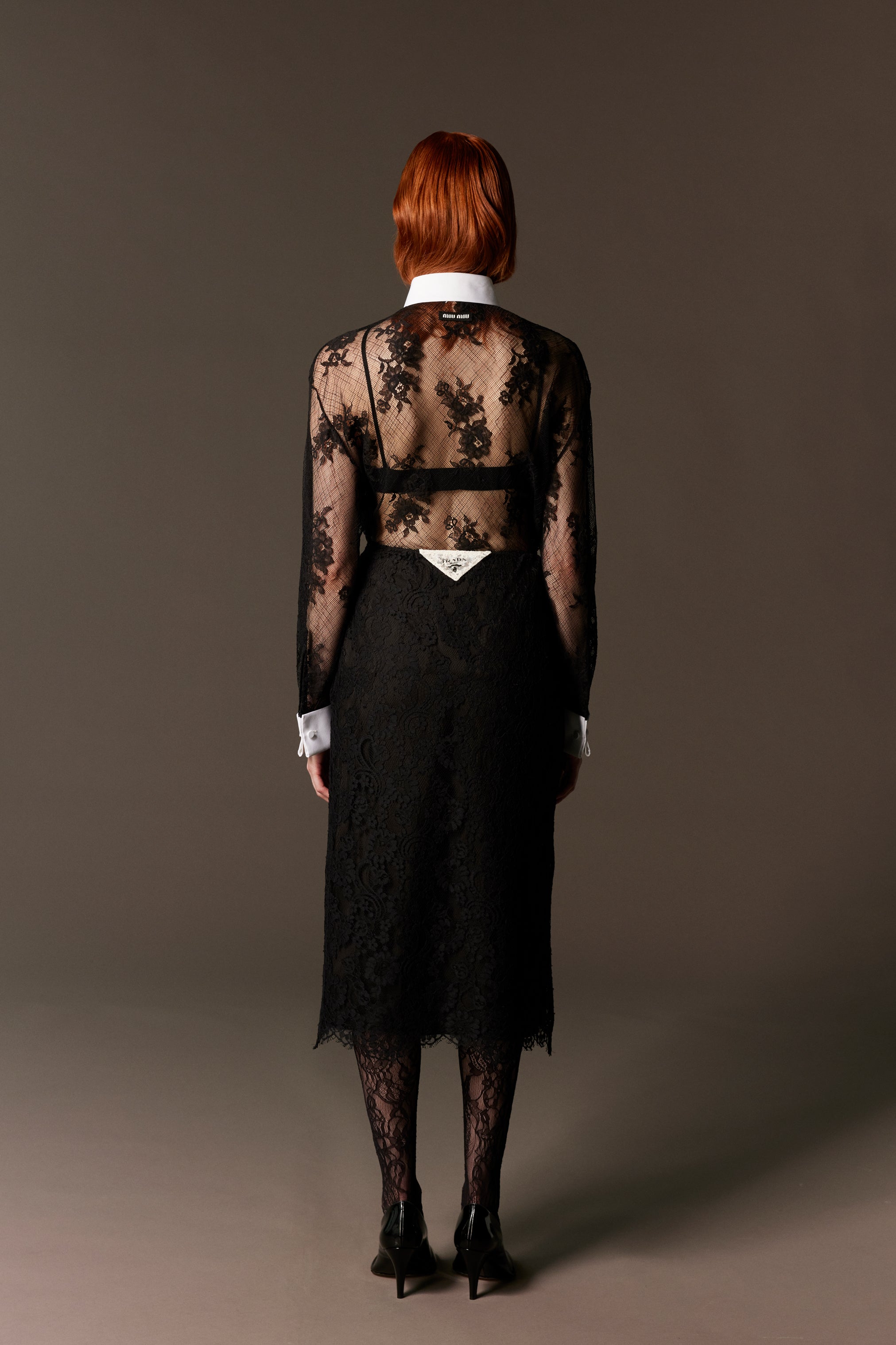 lace shirt with cotton bib