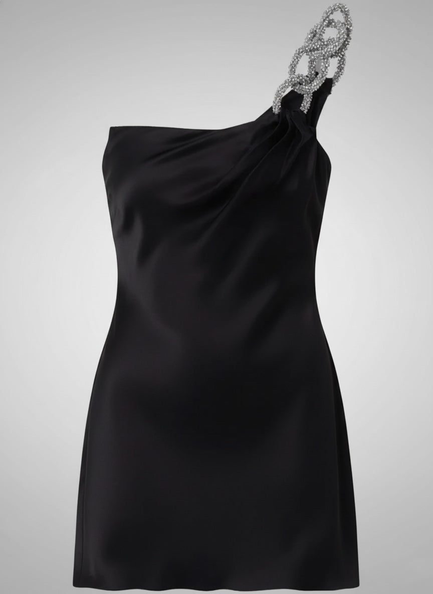 one-shoulder minidress