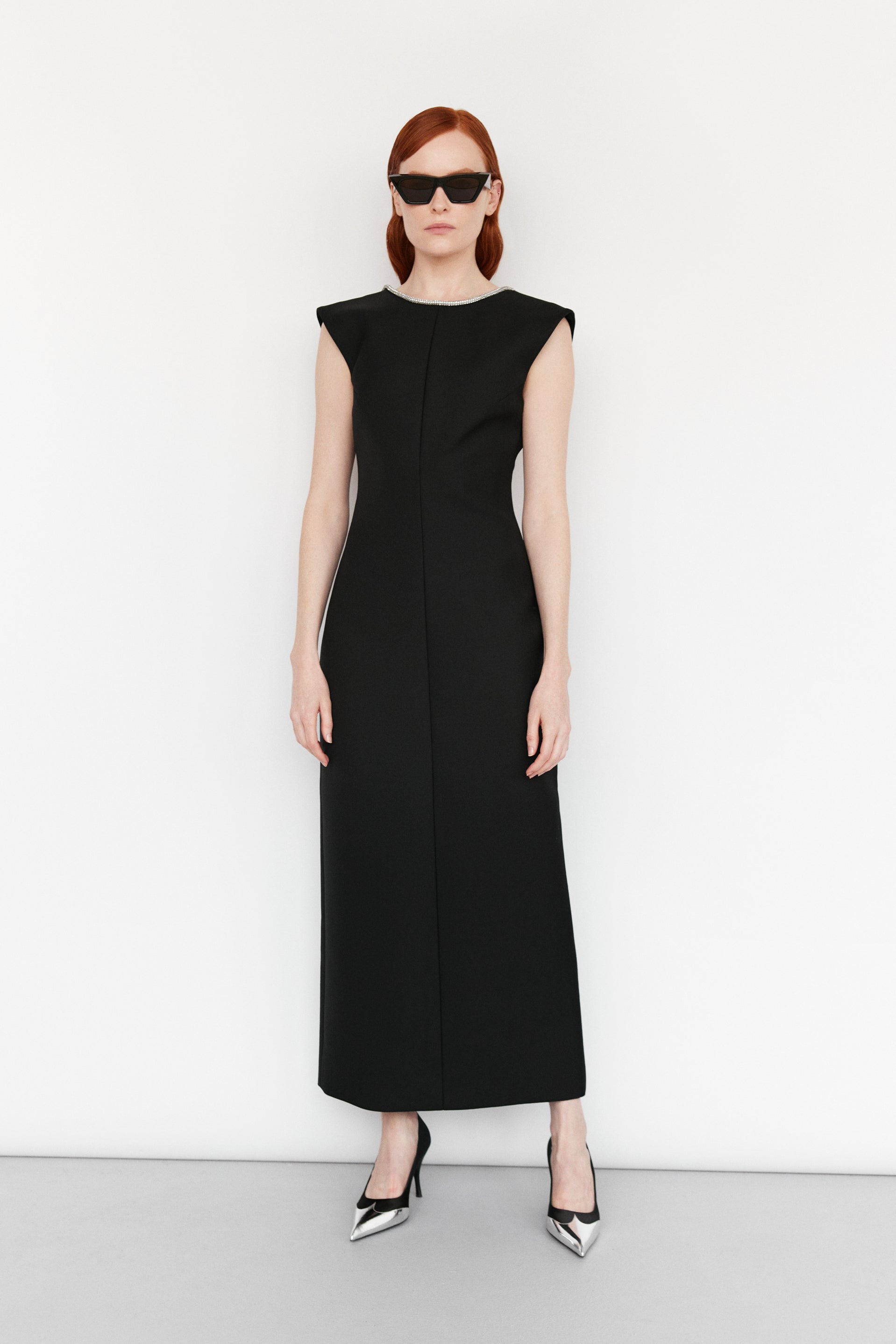 open back dress with embellishment