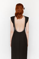 open back dress with embellishment