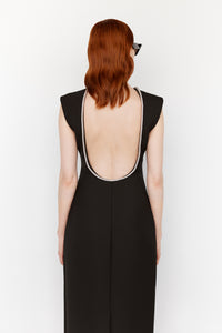 open back dress with embellishment
