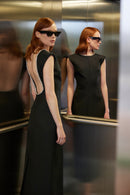 open back dress with embellishment