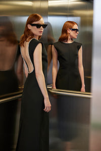 open back dress with embellishment