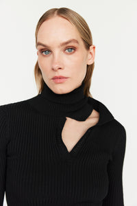 deconstructed turtleneck sweater