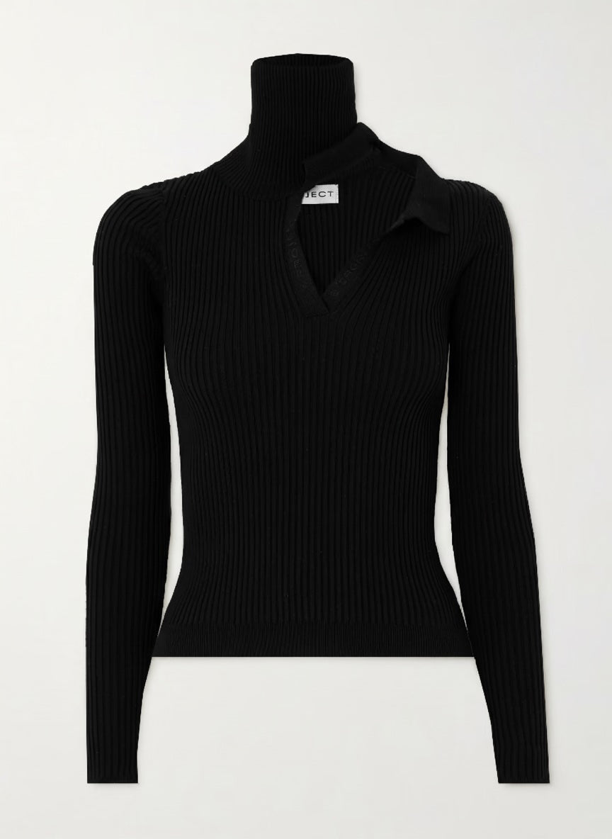 deconstructed turtleneck sweater