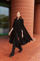 exaggerated sleeve pleated blouse