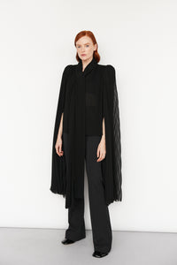 exaggerated sleeve pleated blouse