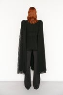 exaggerated sleeve pleated blouse