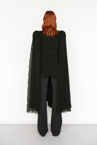 exaggerated sleeve pleated blouse