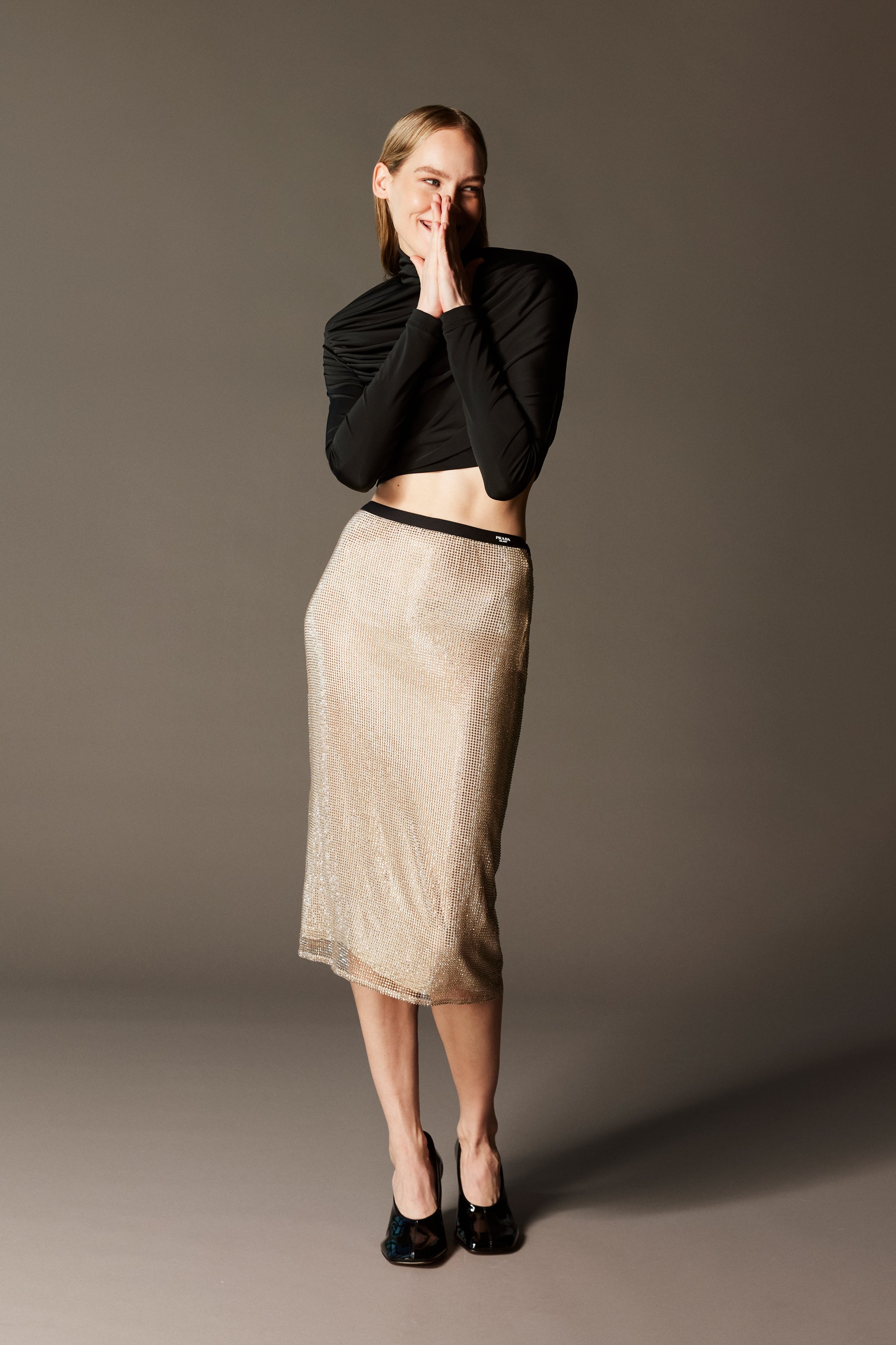 crystal-embellished skirt
