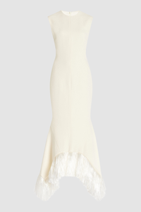 dress with raffia hem